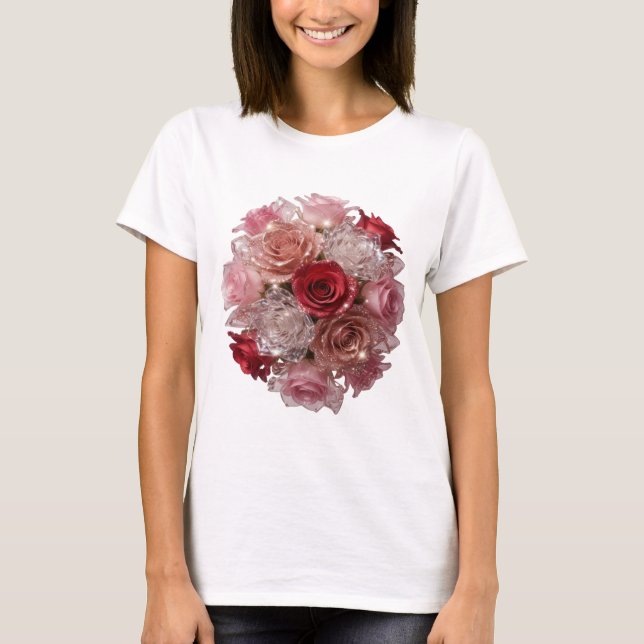Camiseta Dinâmica Prata ROSE BLOOM Slogan (Frente)