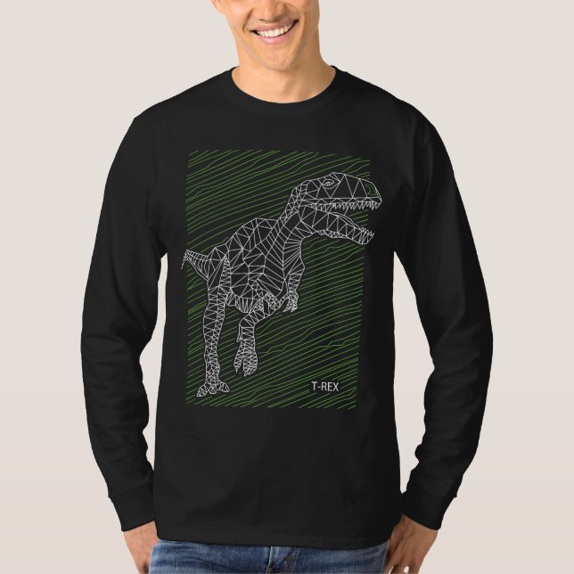 Camiseta Dinâmico Dino: Linhas de Ilustração T-Rex (Frente)