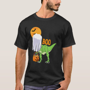 Camiseta Dinasour Trex Halloween Trex Mummy Boo Kids Men Pu