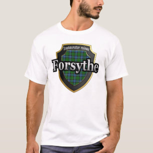 Camiseta Dinastia do Tartan de Forsythe Scotland do clã
