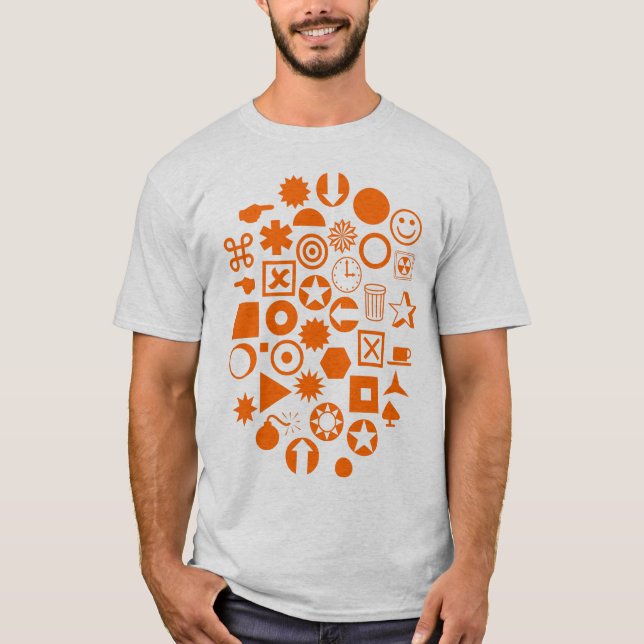 Camiseta Dingbat Abstrato - Laranja (Frente)