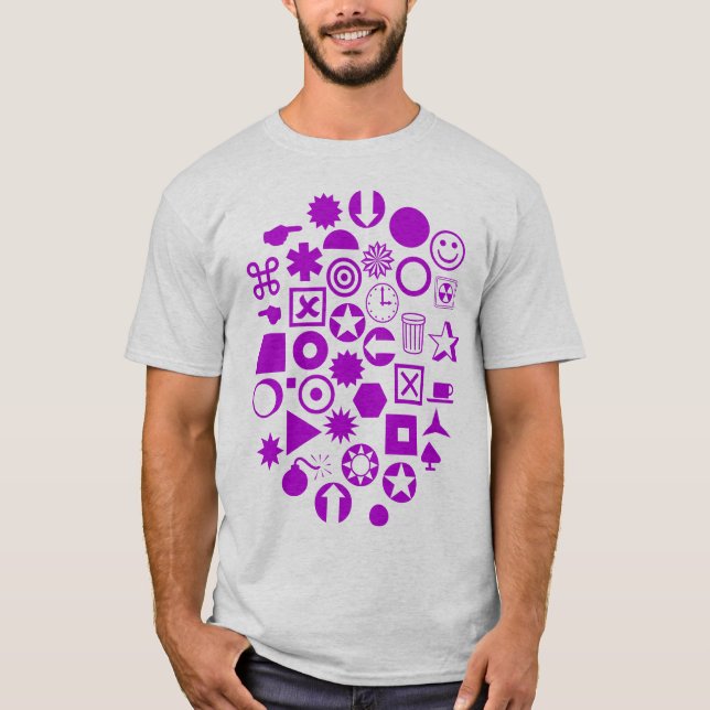 Camiseta Dingbat Abstrato - Roxo (Frente)