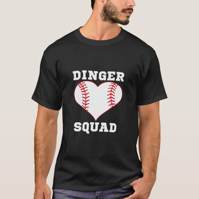 Camiseta Dinger Squad Engraçada Baseball Sarcástico Como Co (Frente)