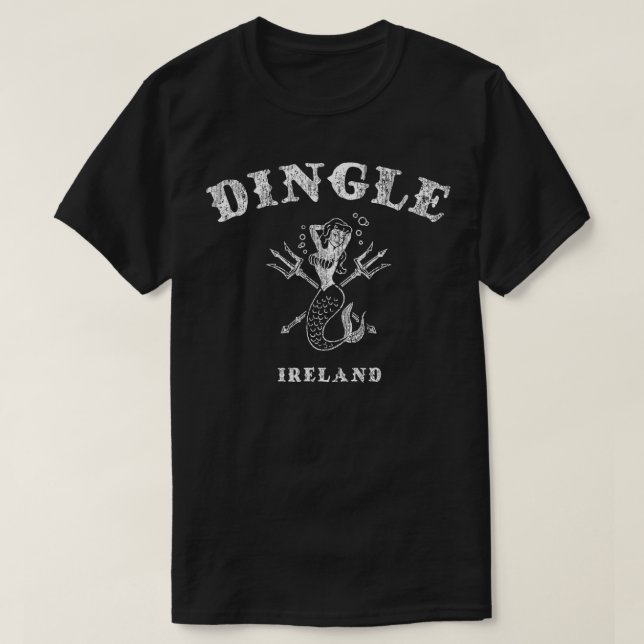 Camiseta Dingle Ireland Vintage Sereia Náutica (Frente do Design)