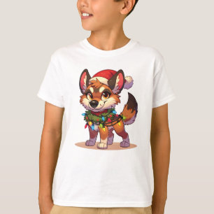 Camiseta Dingo Merry Natal Animais de inverno Cachorros Din
