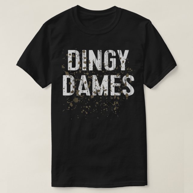 Camiseta Dingy Dames Womens Mud Team Funny Lama Run (Frente do Design)