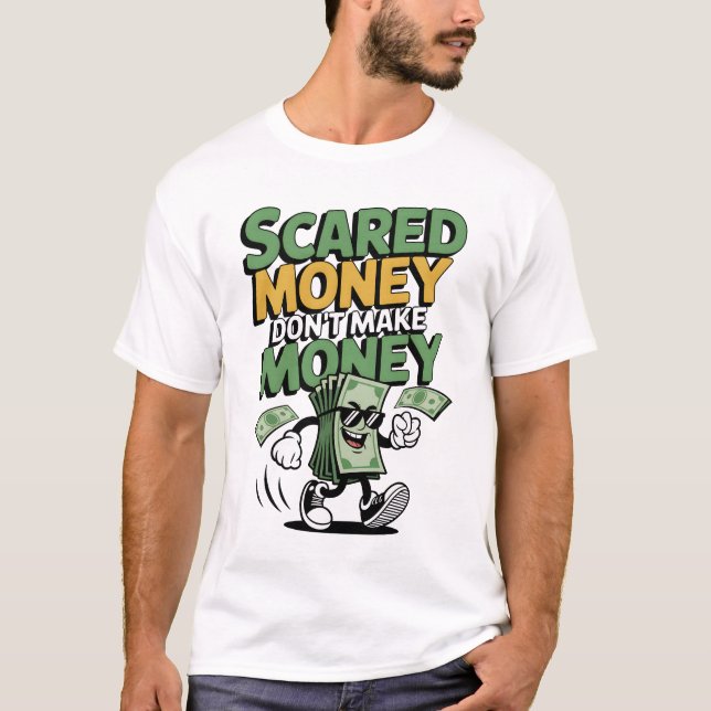 Camiseta Dinheiro Assustado Não Faz Dinheiro (Frente)