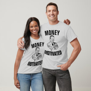 Camiseta DINHEIRO MOTIVADO, T-Shirts masculinas engraçadas