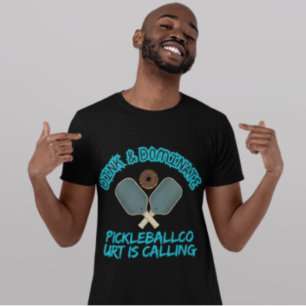 Camiseta Dink & Dominate Pickleball Donut Desenho Esportivo