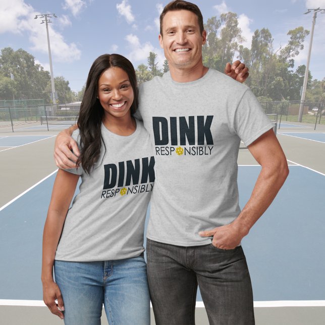 Camiseta Dink Responsavelmente Pickleball Word Art (Criador carregado)