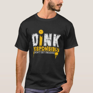 Camiseta Dink Responsivelmente Engraçado Pickleball ShortSl