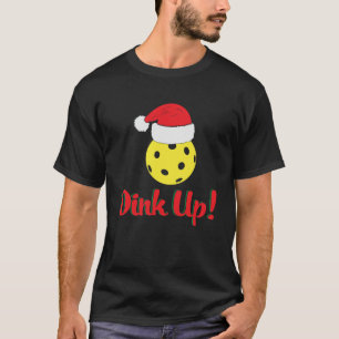Camiseta Dink Up Santa Hat Pickleball Jantar Esporte Natal