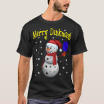 Camiseta Dinkmas de feliz - Snowman de Pickleball<br><div class="desc">Dinkmas felizes - Pickleball Snowman apresenta a citação "Dinkmas Feliz!" e um boneco de neve com um remo. O boneco de neve joga nevando. É piclebolas de neve. É um design de picleball engraçado e é sempre divertido tê-lo. Pegue isso para você. E como presente para um jogador de picleball...</div>