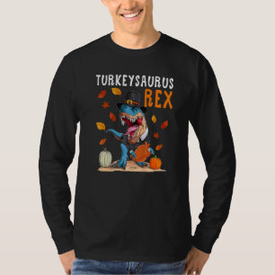 Camiseta Dino Ação de Graças Meninos Peru Saurus rex Peregr