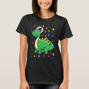 Camiseta Dino Com Coelhinho Orelha Engraçado Caça Ovo Dinos