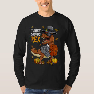 Camiseta Dino de Ação de Graças Garotos Peru Saurus rex Per