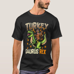 Camiseta Dino de Ação de Graças Meninos Peru Saurus Dinossa