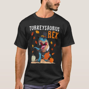Camiseta Dino de Ação de Graças Meninos Peru Saurus rex Per