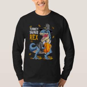 Camiseta Dino de Ação de Graças Meninos Peru Saurus rex Per