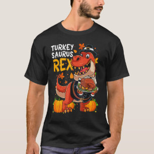 Camiseta Dino de Ação de Graças Meninos Peru Saurus rex Per