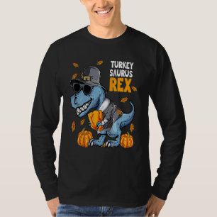 Camiseta Dino de Ação de Graças Meninos Peru Saurus rex Per