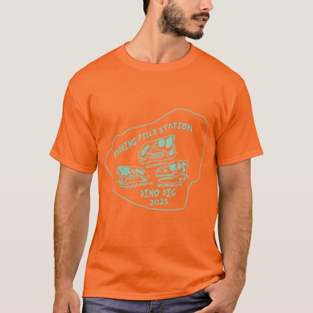 Camiseta Dino Dig 2025 Impressão Verde Neon (Frente)