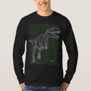 Camiseta Dino Dinâmico: Linhas de Ilustração do T-Rex