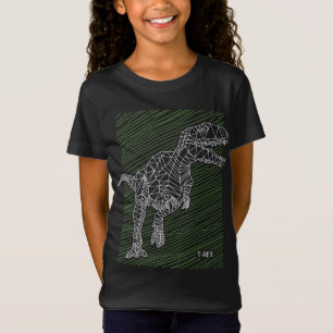 Camiseta Dino Dinâmico: Linhas de Ilustração do T-Rex