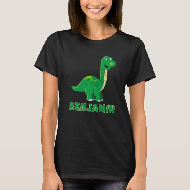 Camiseta Dino dinossauro nome Benjamin (Frente)