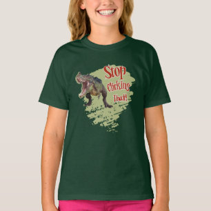 Camiseta Dino Divertido Pare de Clicar