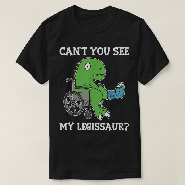 Camiseta Dino Engraçado Consegue Dinossauro de Perna Bem Qu (Frente do Design)
