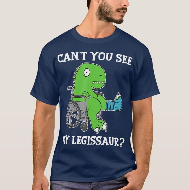 Camiseta Dino Engraçado Consiga Perna Bem Quebrada Dando Di (Frente)