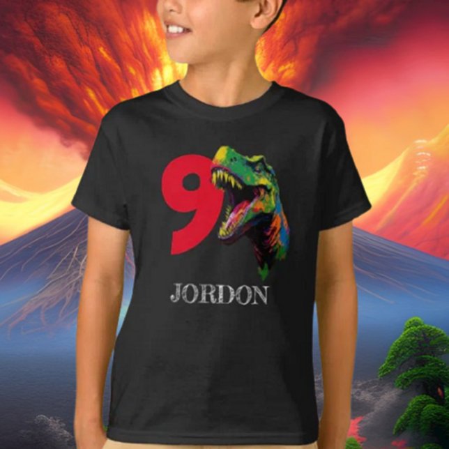 Camiseta Dino Happy 9º aniversário (Bring your dream party to life with our selection of quality Dinosaur themed party supplies )