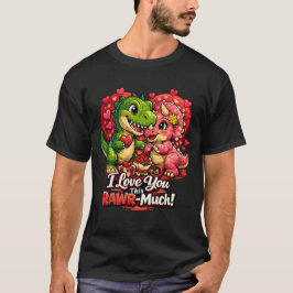 Camiseta Dino Hearts Rawr Much Valentine,Couple Anniversary