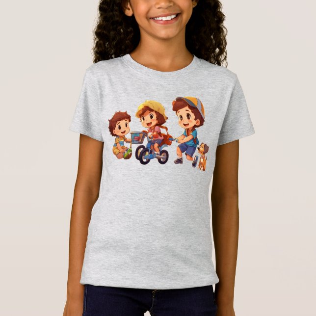 Camiseta Dino Kids Jogada - Divertida e confortáve (Frente)