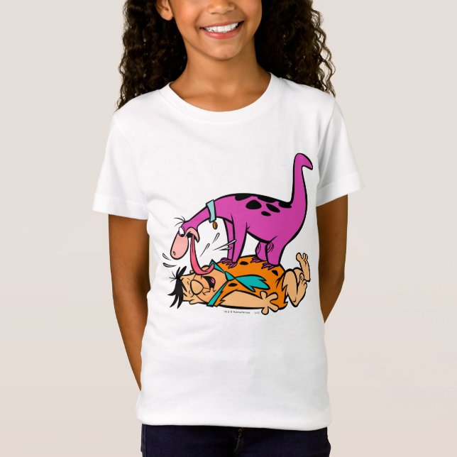 Camiseta Dino Licking Fred Flintstone (Frente)