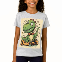 Dino Mate T-Shirt para Meninas - Divertido e Bonit