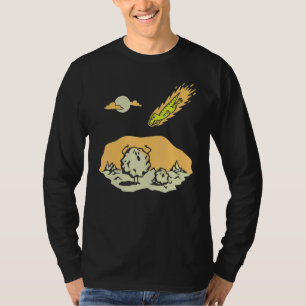Camiseta Dino Meteor São Fogos de Artifício da Natureza Dia