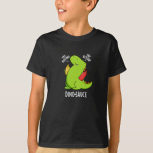 Camiseta Dino-Molho Piada de Dinossauro Divertida Fundo Esc