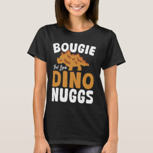Camiseta Dino Nuggets Bougie Engraçado Mulheres Frango Dino