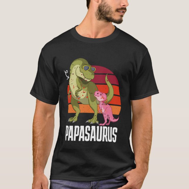 Camiseta Dino Papasaurus Pai Padre Funny T-Shi (Frente)