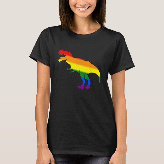 Camiseta Dino Pride Rainbow Flag  LBGT Pride Month (Frente)