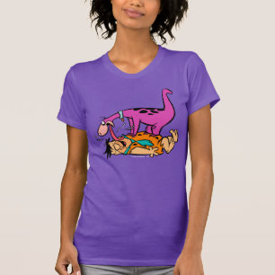 Camiseta Dino que lambe o Flintstone de Fred
