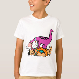 Camiseta Dino que lambe o Flintstone de Fred