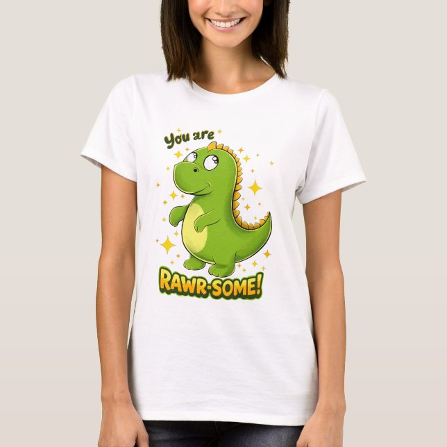 Camiseta Dino RAWR-SOME Charme (Frente)
