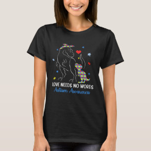 Camiseta Dino Rex Amor Não Precisa de Palavras Conscientiza