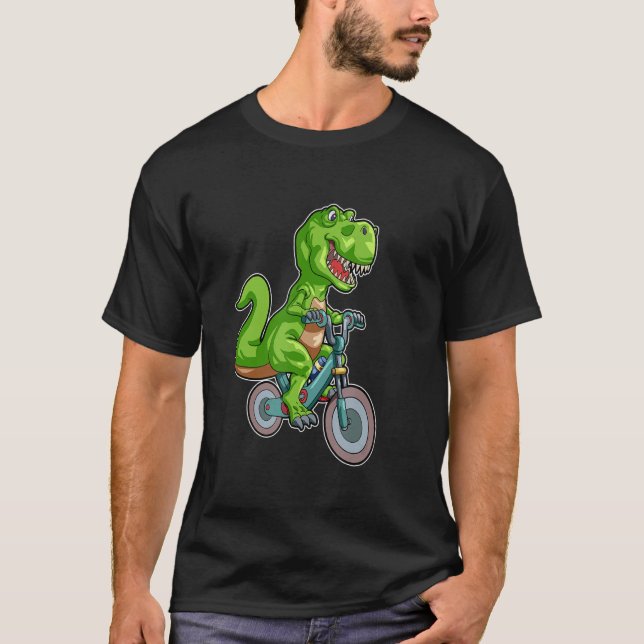 Camiseta Dino Riding Ebike para E Bike e Rex (Frente)