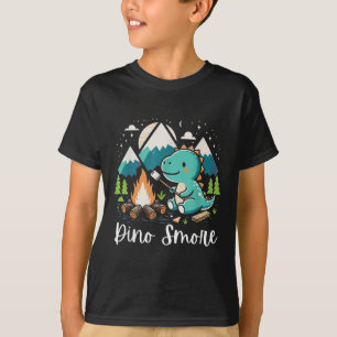 Camiseta Dino Smore Divertido Acampamento Dinossauro Acampa