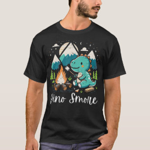 Camiseta Dino Smore Engraçado Camping Dinossaur Camper Camp