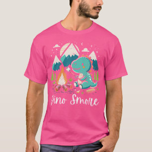 Camiseta Dino Smore Engraçado Camping Dinossaur Camper Camp